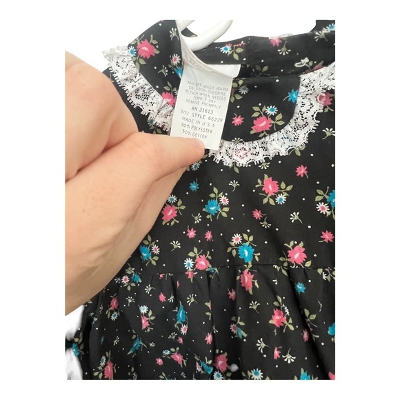 Vintage Girl’s Floral Dress Peter Pan Lace Collar Winnie the Pooh size 6 - Picture 3 of 4